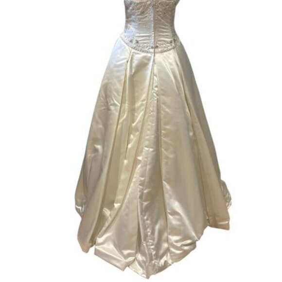 Demetrios Ivory Embellished Satin Mikado Wedding Gown - Picture 6 of 6